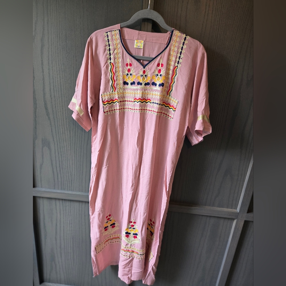 Pink Embroidered Dress
